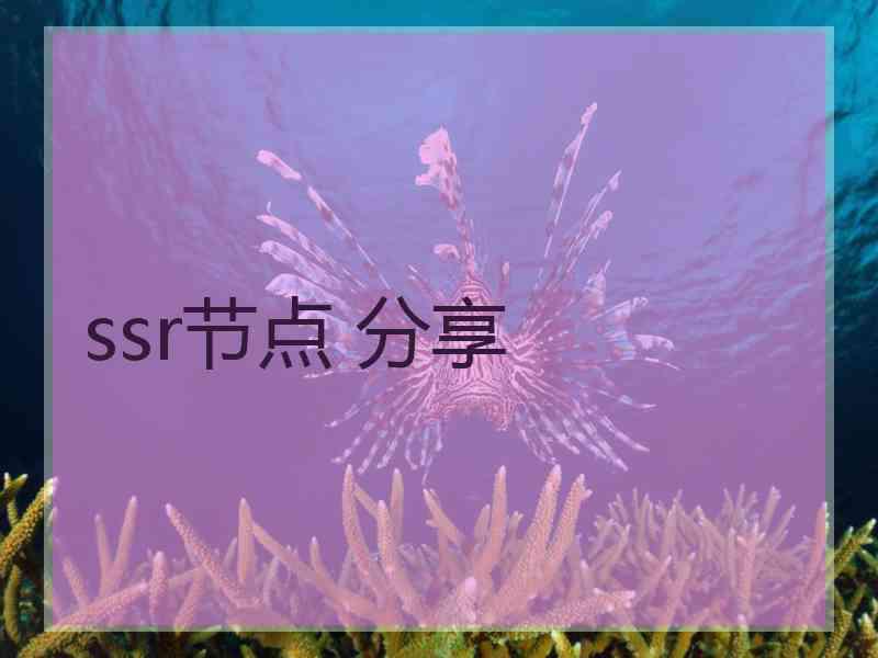 ssr节点 分享