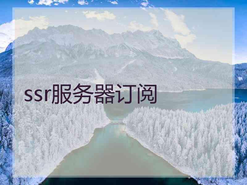 ssr服务器订阅