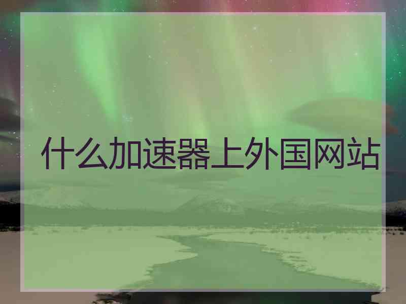 什么加速器上外国网站