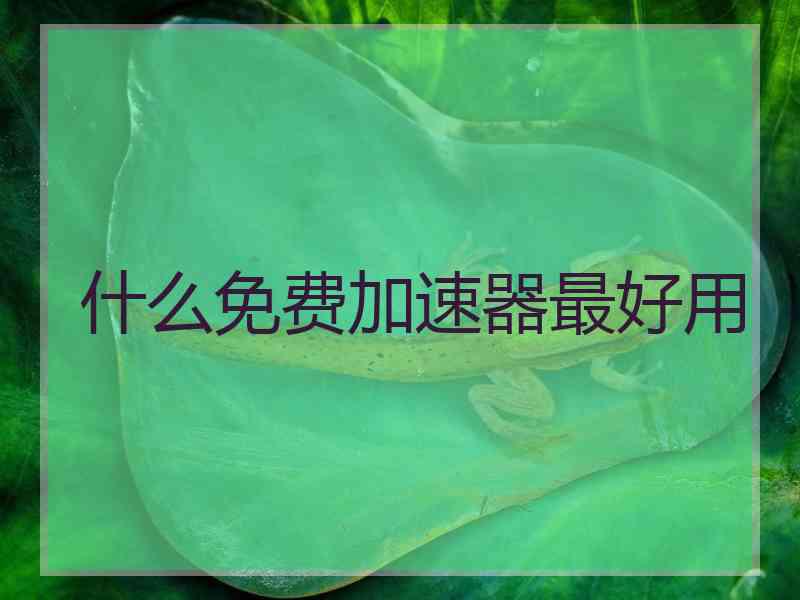 什么免费加速器最好用