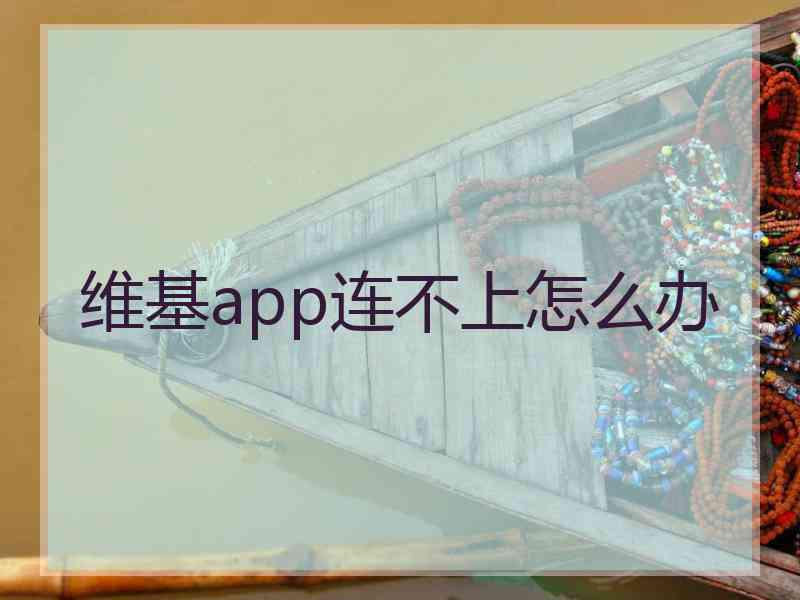 维基app连不上怎么办
