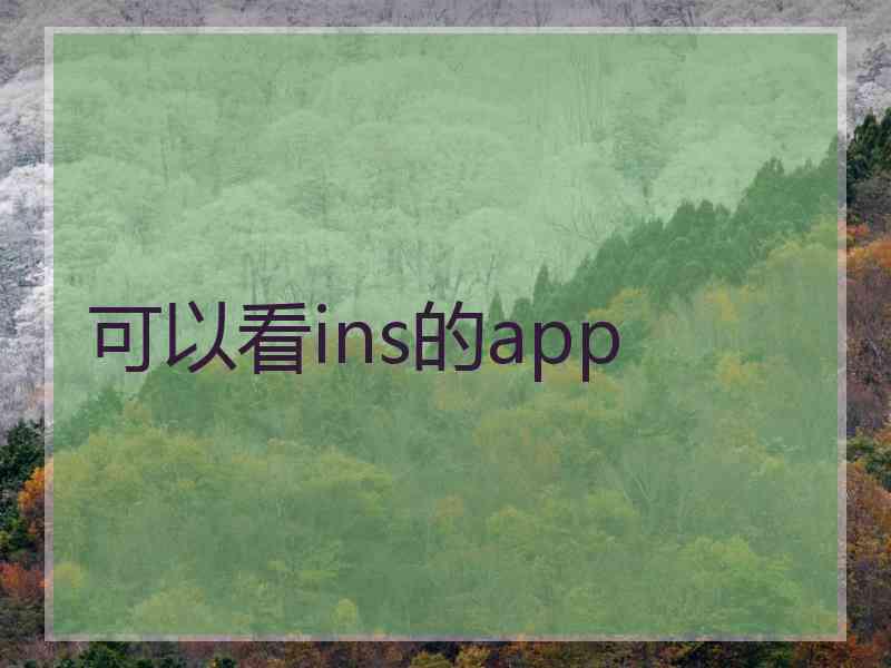 可以看ins的app