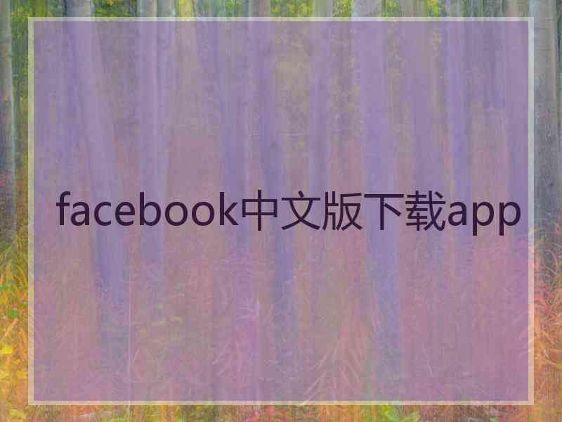 facebook中文版下载app