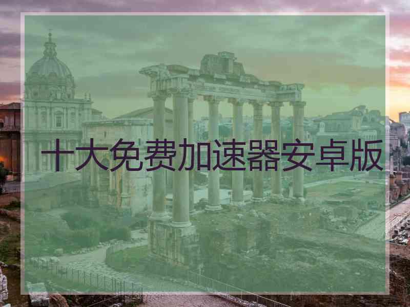 十大免费加速器安卓版