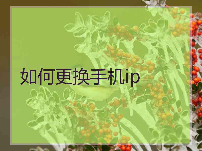 如何更换手机ip