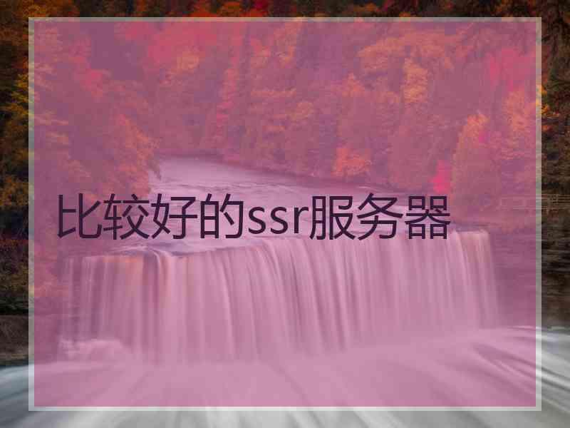 比较好的ssr服务器