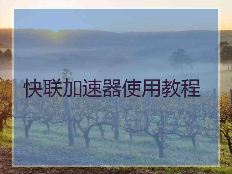 快联加速器使用教程