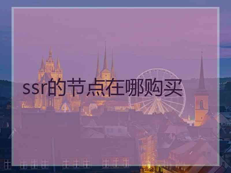 ssr的节点在哪购买