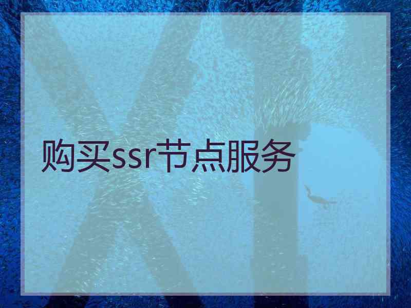 购买ssr节点服务