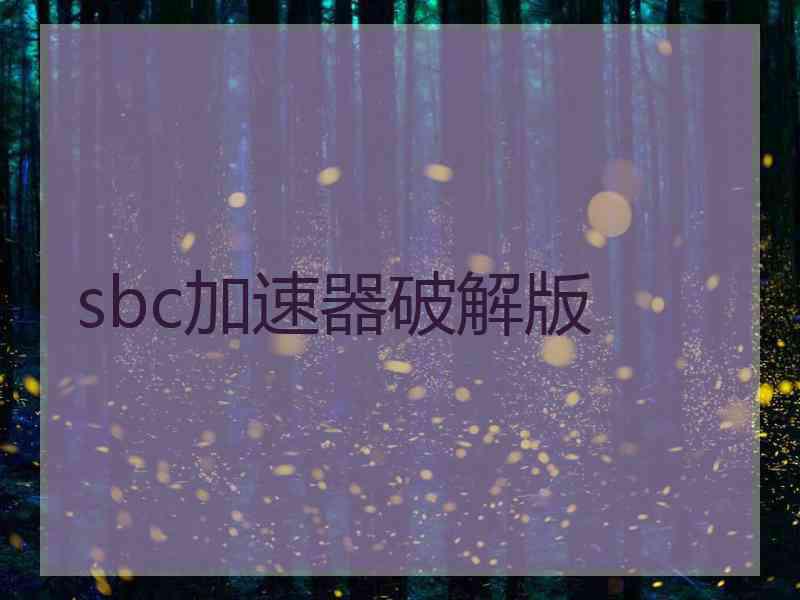 sbc加速器破解版