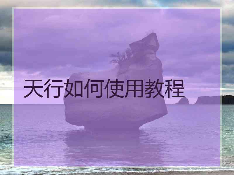 天行如何使用教程
