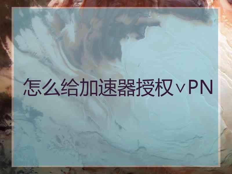 怎么给加速器授权∨PN