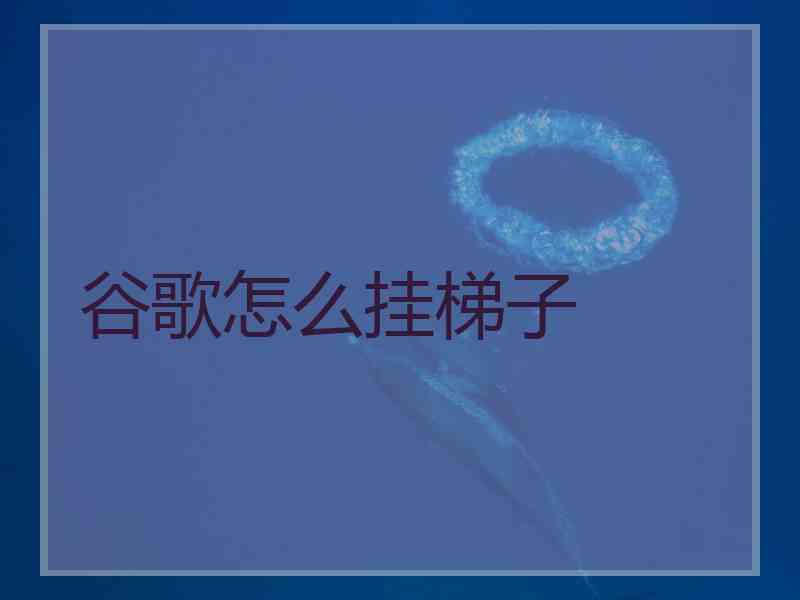 谷歌怎么挂梯子