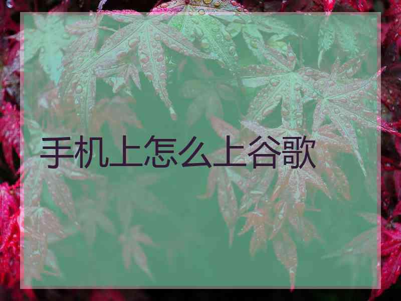 手机上怎么上谷歌