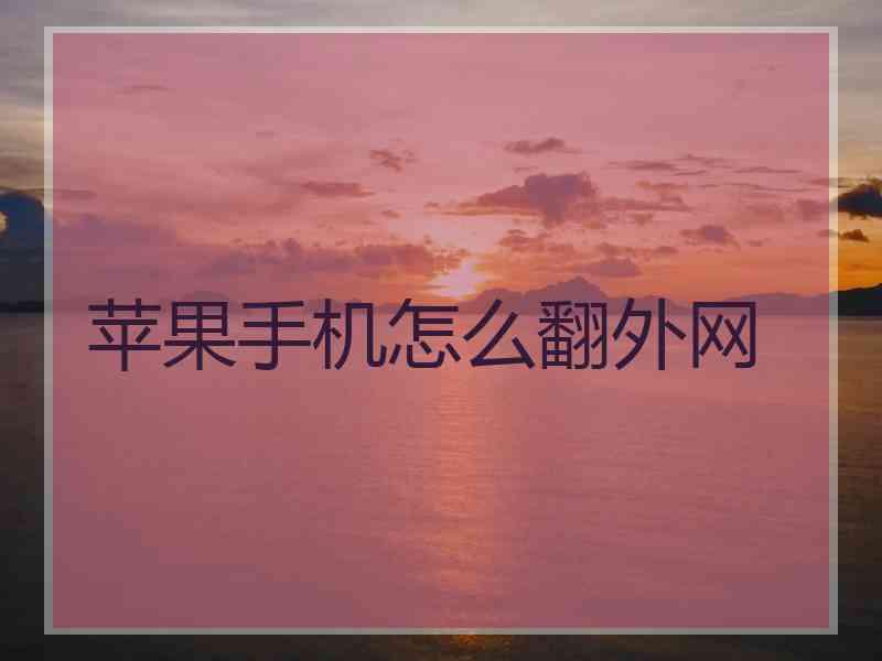苹果手机怎么翻外网