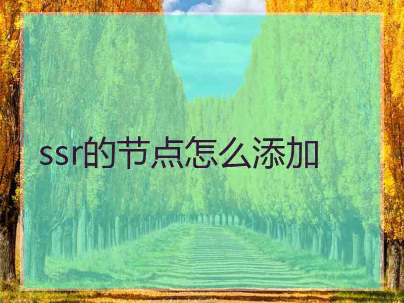 ssr的节点怎么添加