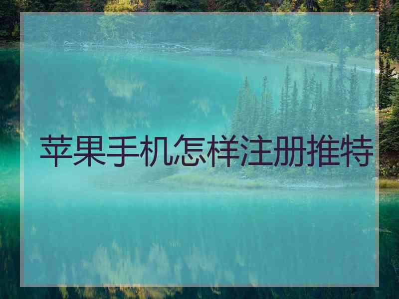 苹果手机怎样注册推特