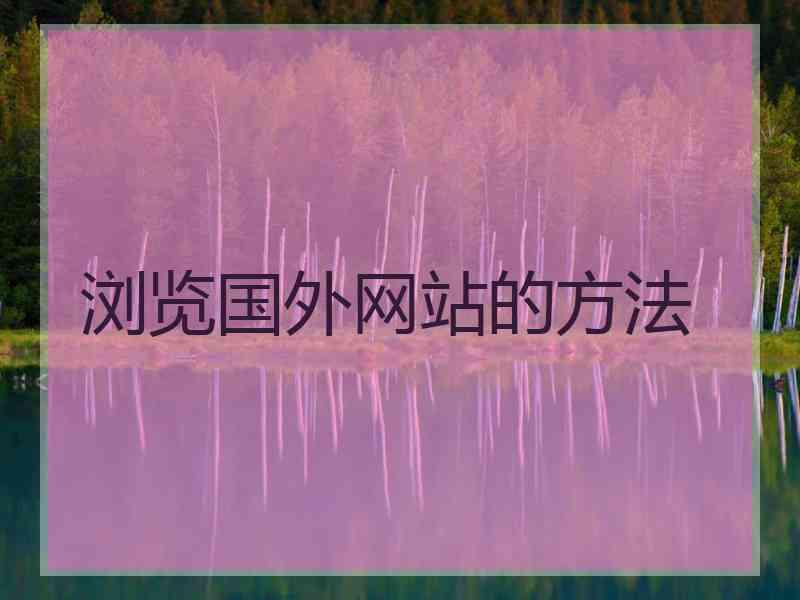 浏览国外网站的方法