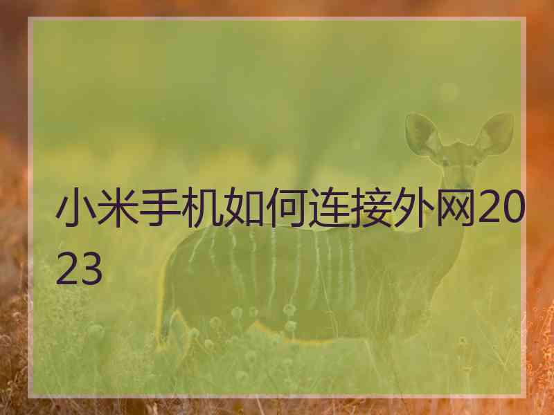 小米手机如何连接外网2023