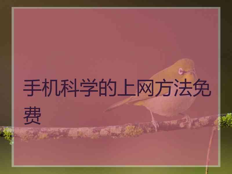 手机科学的上网方法免费