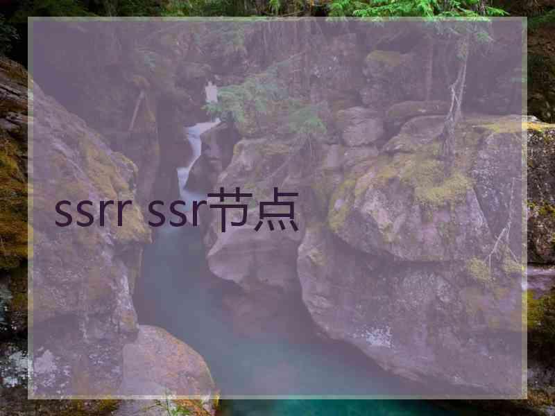 ssrr ssr节点
