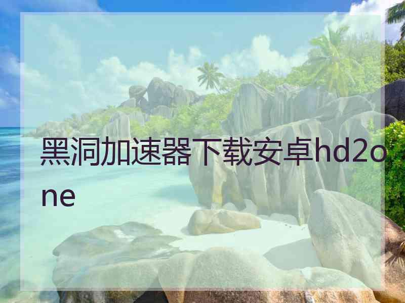 黑洞加速器下载安卓hd2one