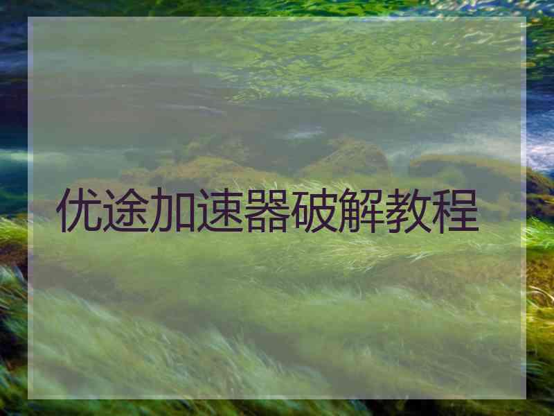 优途加速器破解教程
