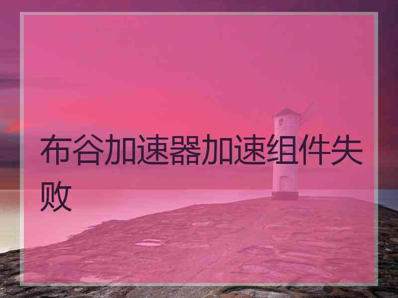 布谷加速器加速组件失败