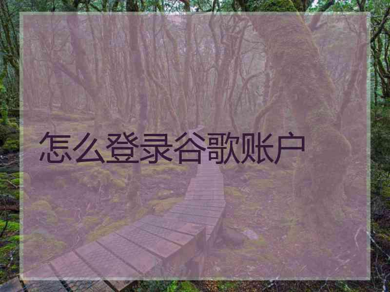 怎么登录谷歌账户
