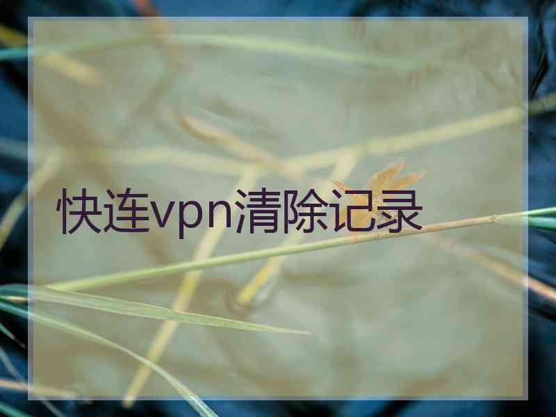 快连vpn清除记录