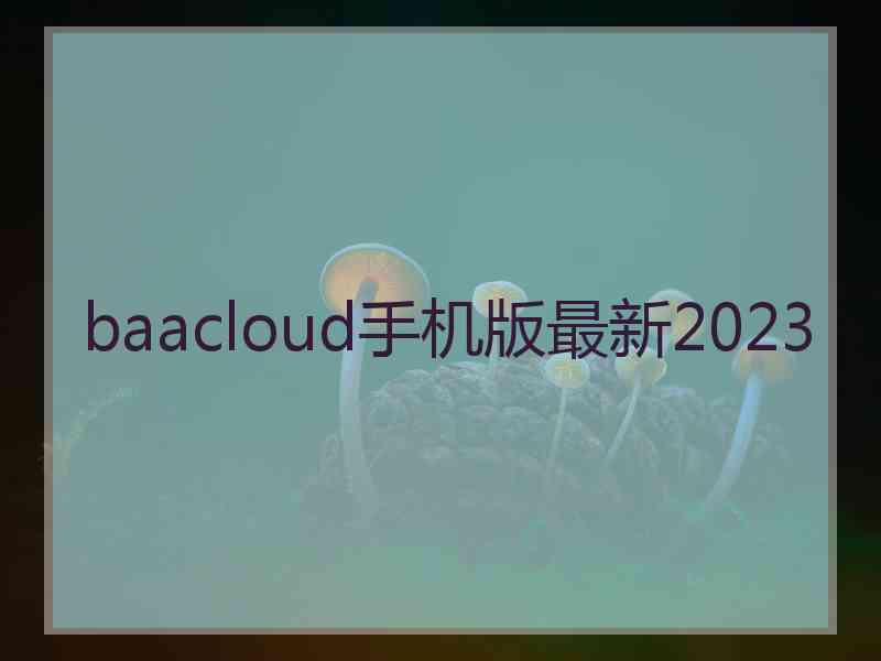 baacloud手机版最新2023