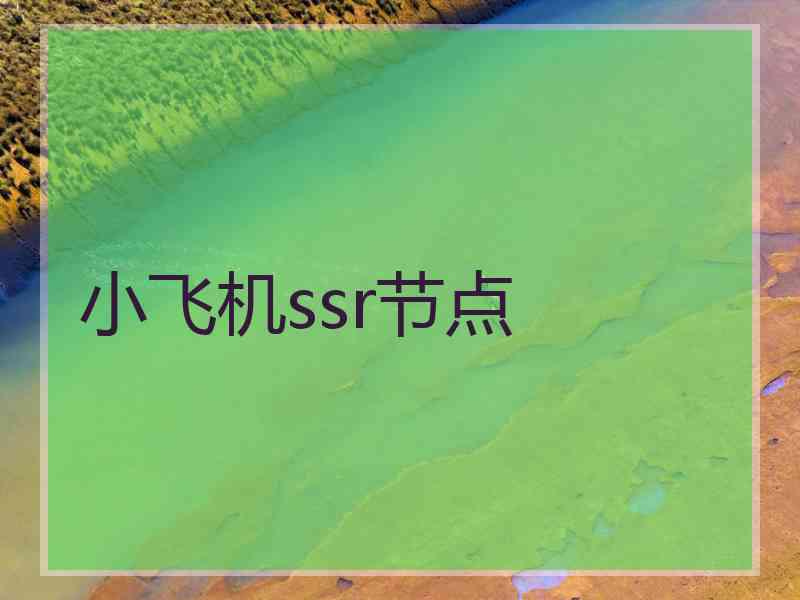 小飞机ssr节点