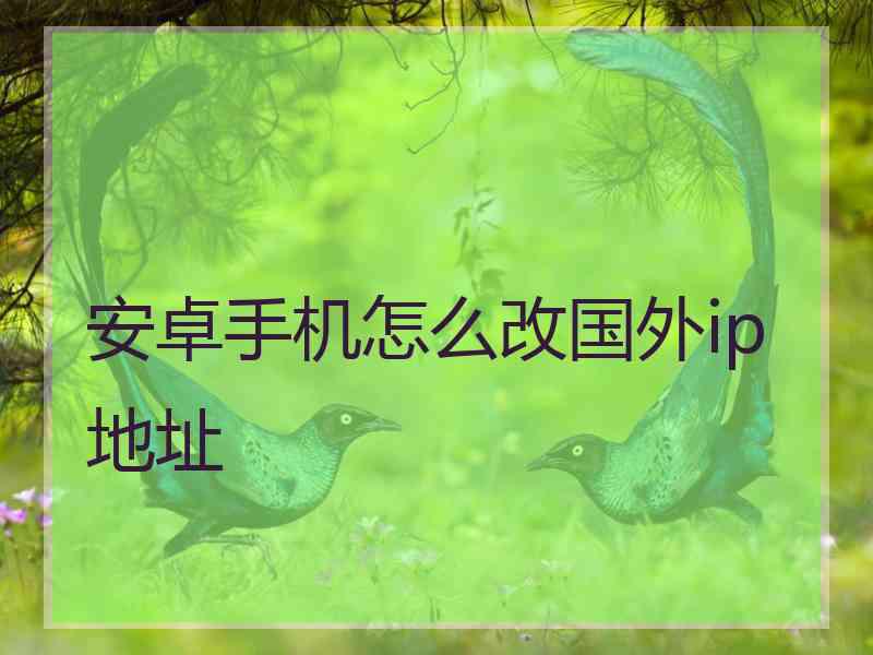 安卓手机怎么改国外ip地址