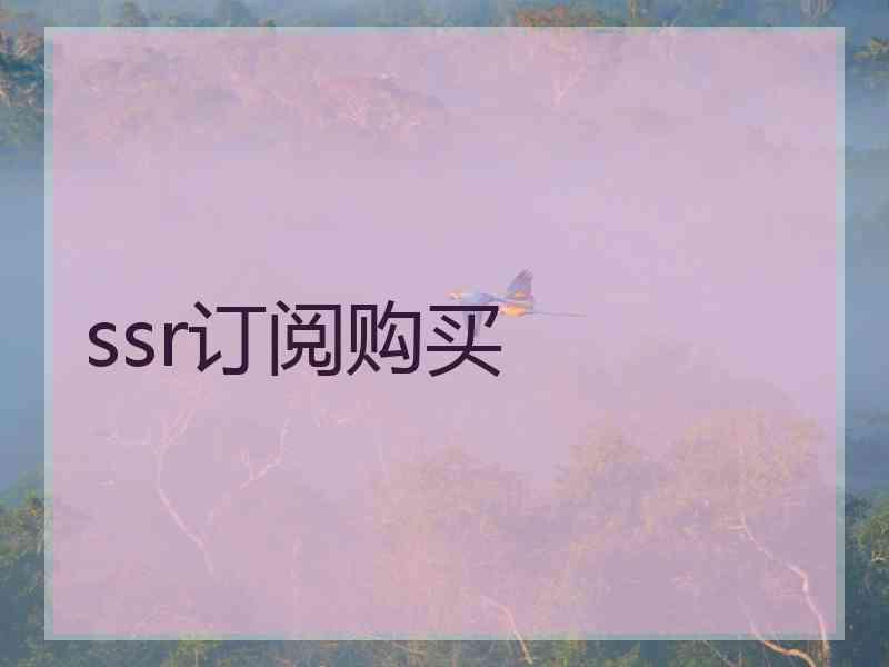 ssr订阅购买