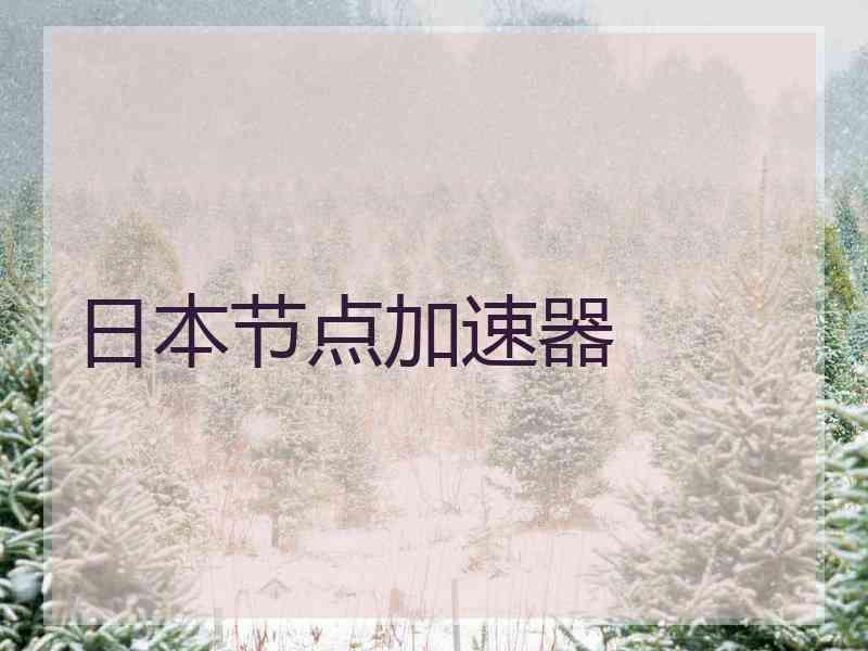 日本节点加速器