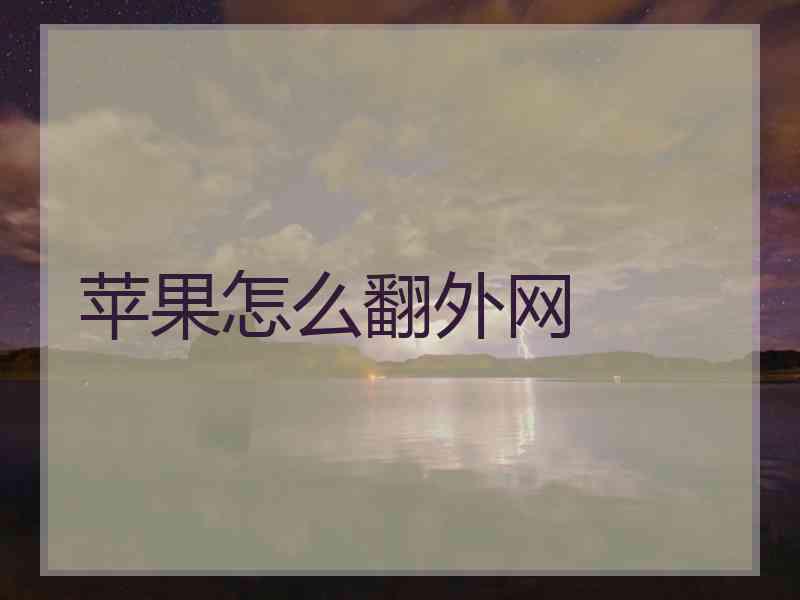 苹果怎么翻外网