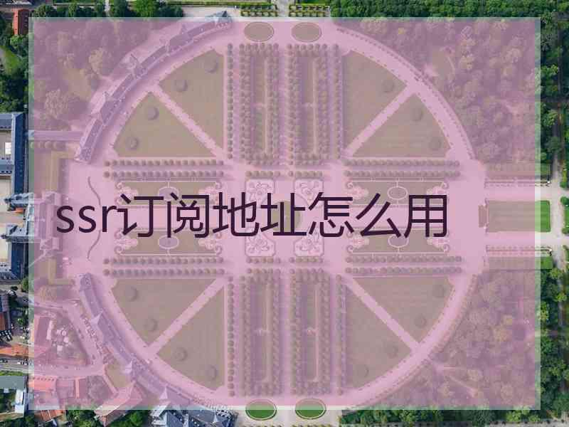 ssr订阅地址怎么用
