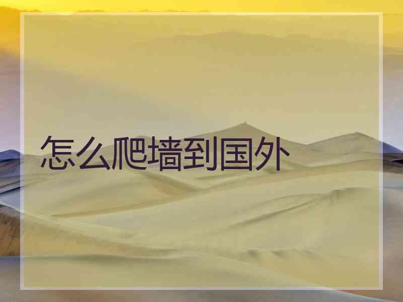 怎么爬墙到国外