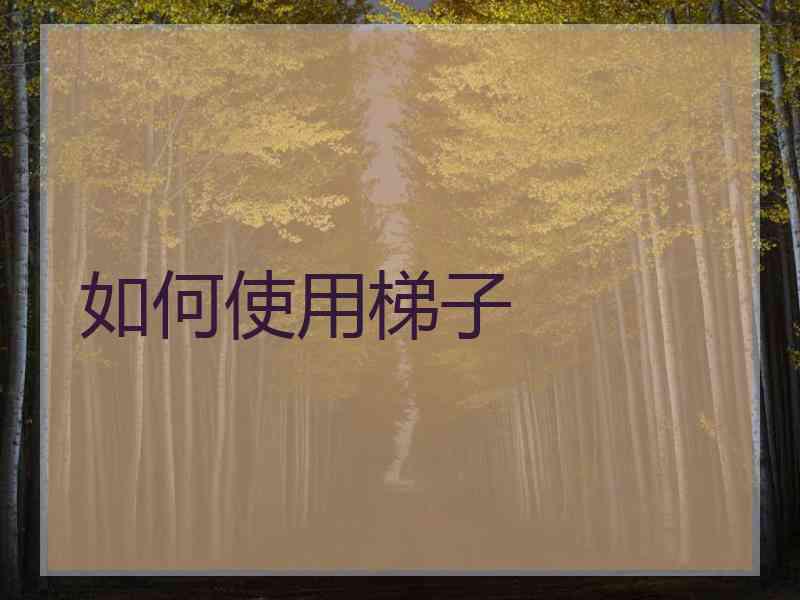 如何使用梯子
