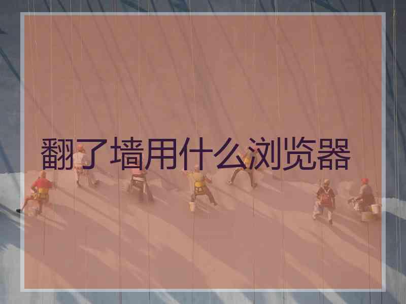 翻了墙用什么浏览器