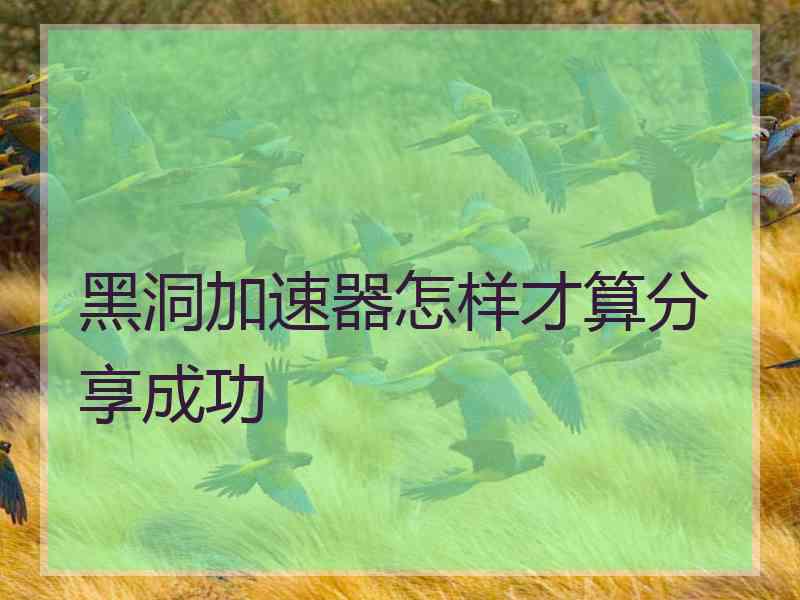 黑洞加速器怎样才算分享成功