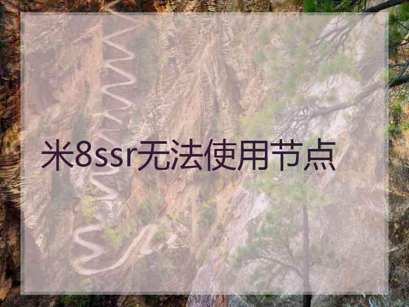 米8ssr无法使用节点
