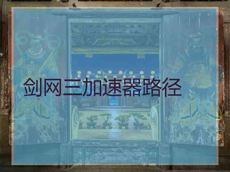 剑网三加速器路径