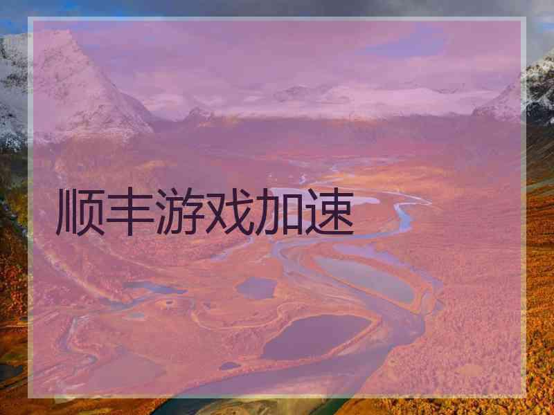 顺丰游戏加速