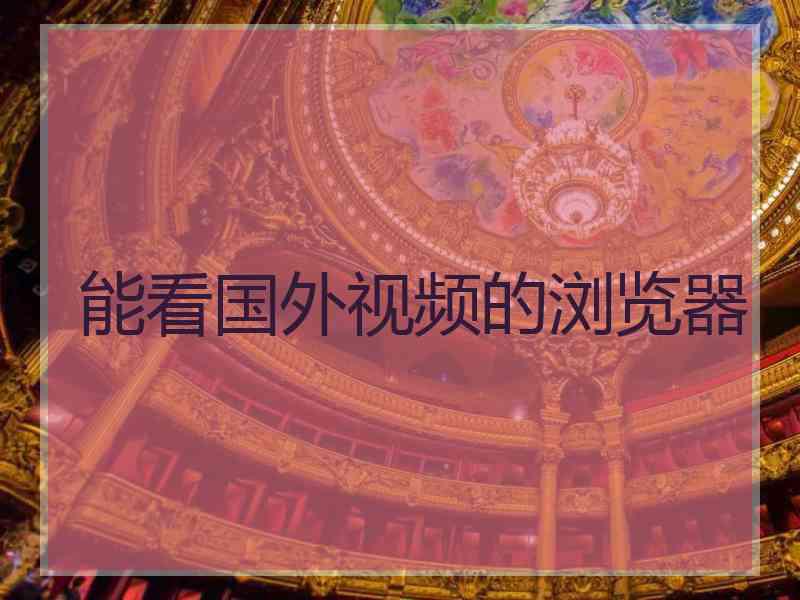 能看国外视频的浏览器
