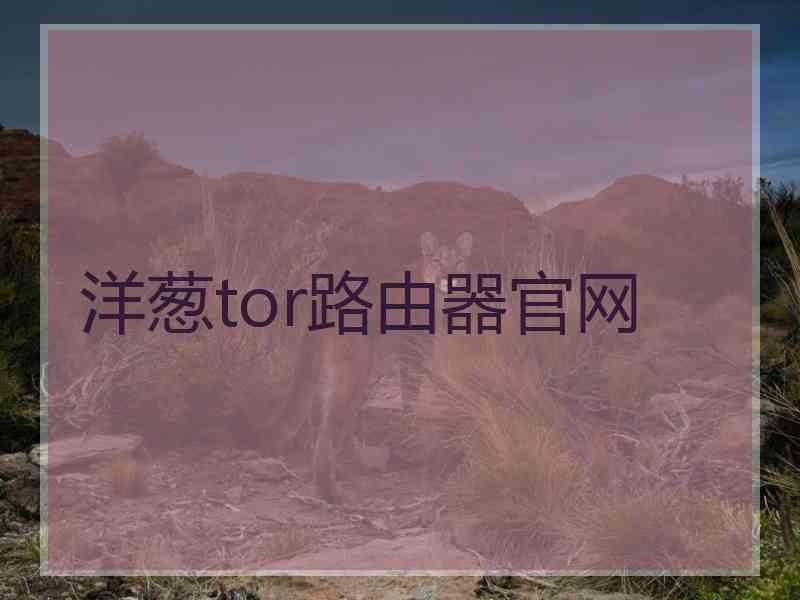 洋葱tor路由器官网