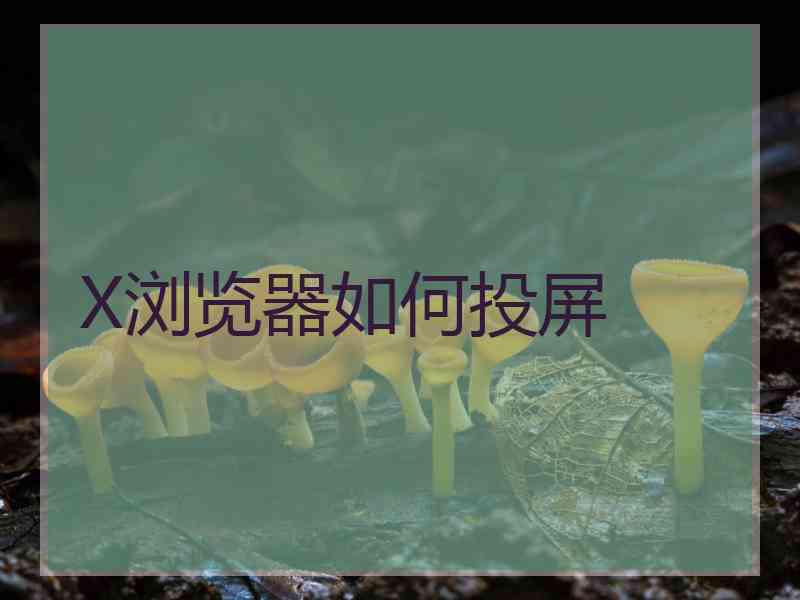 X浏览器如何投屏