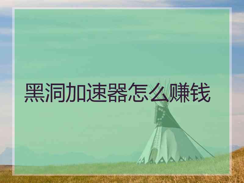 黑洞加速器怎么赚钱