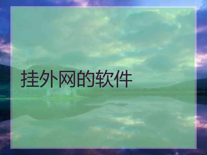 挂外网的软件