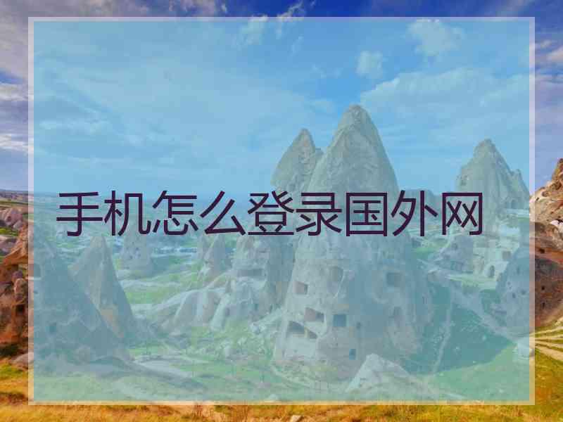 手机怎么登录国外网